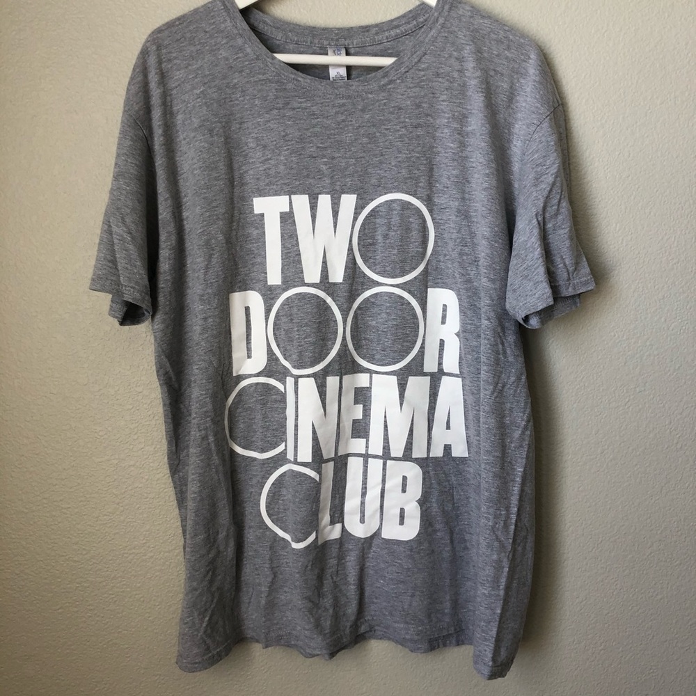 Grey Two Door Cinema Club band t-shirt